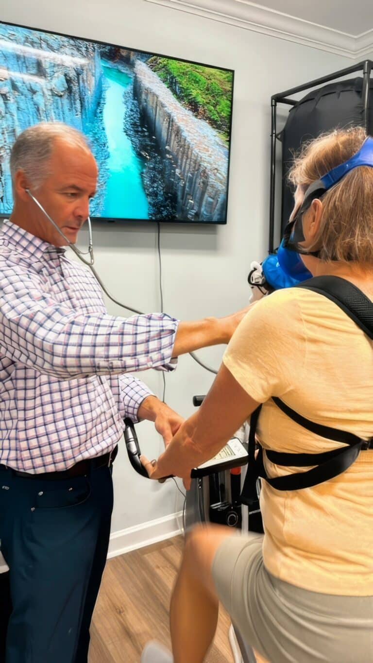 VO2 max testing equipment used at BioPeak Health in Raleigh, NC